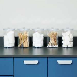 Unlabeled, Clear Plastic Sundry Jars (Set of 5):  