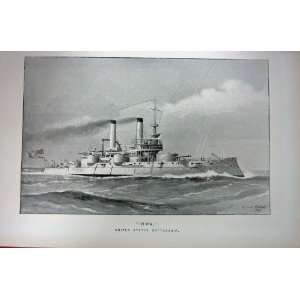  NAVY SHIP 1899 IOWA UNITED STATES BATTLESHIP WAR