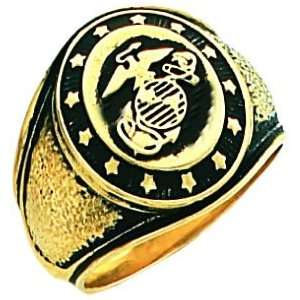   14k Yellow Gold United States Marines Military Ring (Size 12): Jewelry