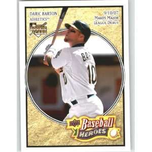 com 2008 Upper Deck Heroes #132 Daric Barton (RC)   Oakland Athletics 
