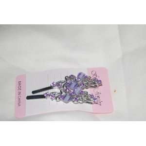   Jeweled 2.5 Silver Bobby Pins Hair Pins 1/2 inch wide: Beauty