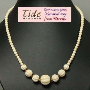 Mammoth Ivory Handcrafted Round Beads Necklace (18)