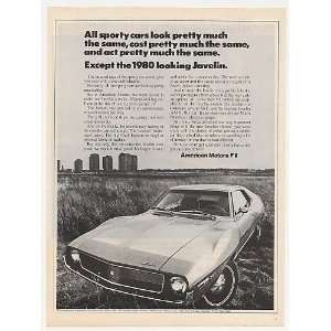  1971 AMC American Motors Javelin 1980 Looking Print Ad 