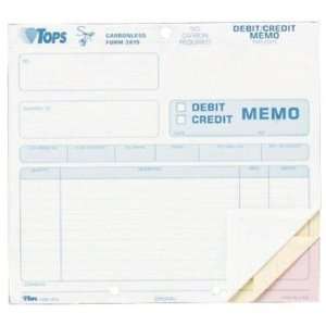  Tops Tops Debit/Credit Memo Forms TOP3815
