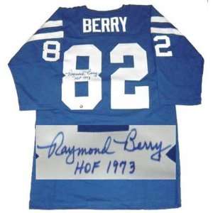  Raymond Berry Baltimore Colts Autographed Blue Jersey with 