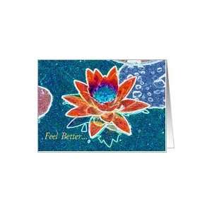 Feel Better! Water Lily on Pond Card