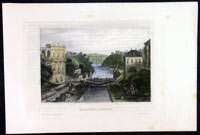 1849 Meyer Antique Print Erie Canal, Lockport New York  