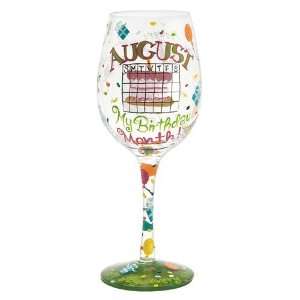    Lolita Love My Birthday Month Wine Glass, August