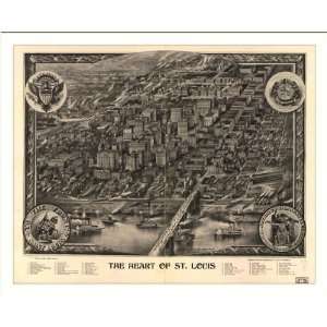 Historic St. Louis, Missouri, c. 1800s 2) (M) Panoramic Map 