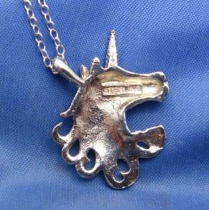 vintage silver unicorn pendant necklace marked sterling http www 