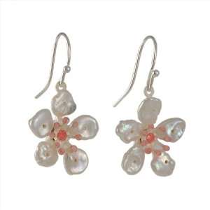  SILVER SEASONS  Cherry Blossom Drop Earrings: Jewelry