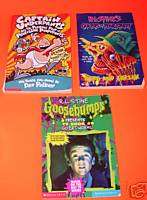 Lot of 3 chapter books R L Stine and Captain Underpants  