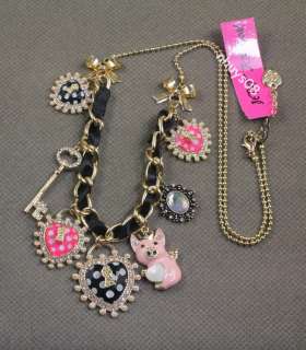 PIG HEART Key BETSEY JOHNSON NECKLACE Free Ship by USPS  