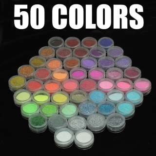 50 Color Fine Acrylic UV Gel Nail Art Decoration Glitter Dust Sparkle 