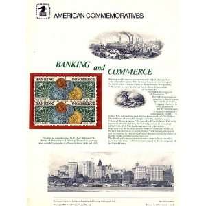   Commemorative Sheet with 4 MNH Stamps Banking & Commerce Issued 1975
