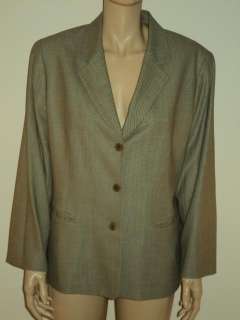 425 LAFAYETTE 148 Beige Wool/Silk Blazer Jacket sz 14 L  