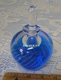   Glass Studio signed dichroic blue Perfume Bottle signed Ulrich C. 1989