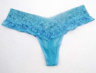 T261 Xhilaration lace ruffle thongs blue L  