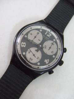 SCB110 Swatch 93 Chrono Moon Shadow All Black Authentic  