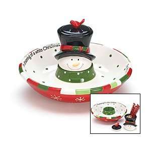 Adorable Holiday Snowman Chip And Dip Set Unique Holiday/Christmas 