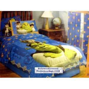 Shrek 4 Piece Twin Size Bedding Set with Curtains