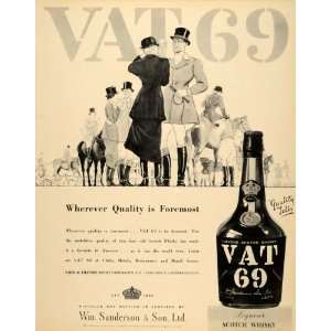  1934 Ad Sanderson Vat 69 Liqueur Scotch Whisky Alcohol 