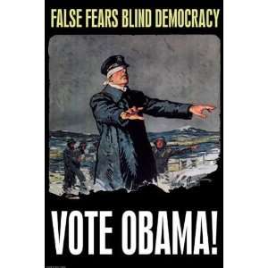  Vote Obama   False Fears by Wilbur Pierce. Size 17.75 X 26 