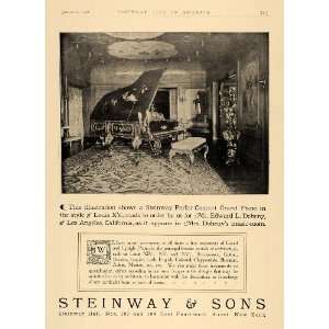 1919 Ad Steinway Pianos Parlor Grand Edward L. Doheny   Original Print 