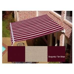  Projection Striped Patio Retractable Remote Control Awning MTR18 BRNT