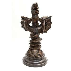  Mythical Egyptian Two Headed Dragon Bronze Sculpture King 