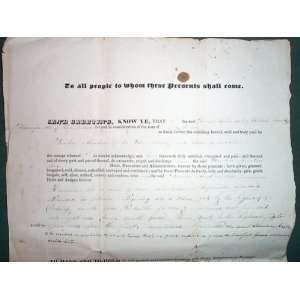  1845 Deed Daniel Crandall Stanton Austin Rhode Island 