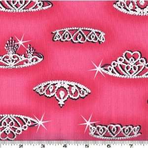   Kidz Prints Tiara Hot Pink Fabric By The Yard Arts, Crafts & Sewing