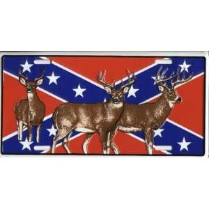  Confederate Rebel Dixie Flag Deer Front Novelty License 