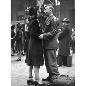  Young Woman in Pennsylvania Station Bidding Farewell to 