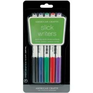 American Crafts Slick Writer Marker 5 Pack Fine Point Black/Blue/Red 