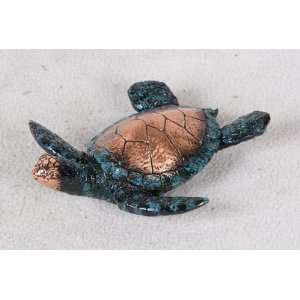  2 inch Copper New Born Sea Turtle Hatchling Swimming 