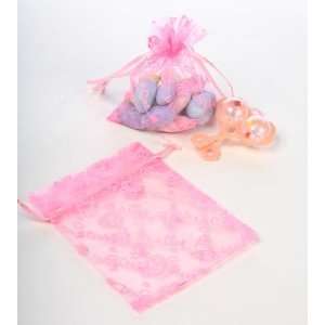 Its a Girl Sheer Baby Pink Favor Bags for Baby Shower Guest Favors 