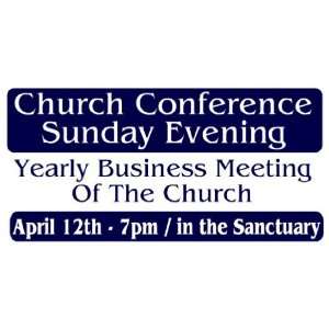   3x6 Vinyl Banner   Church Conference Sunday Evening 