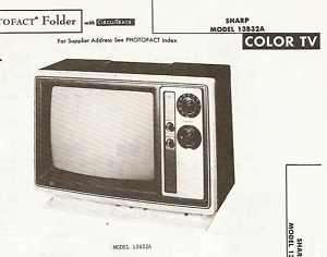 Sharp Model 13B32A Television TV Sams Photofact Manual  