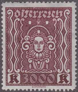 Austria #296 mint 3000kr Art & Science 1923 cv $20  
