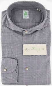 New $325 Finamore Napoli Gray Shirt XL/XL  