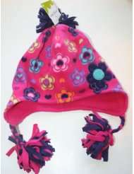 Jumping Beans Girls Braided Fleece Hat   Pink/Flower