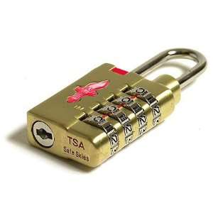  Fine 4 Dial TSA Accepted Combination Lock  Brushed Brass 