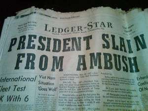 John F Kennedy JFK Assassination Newspaper Set of 9  