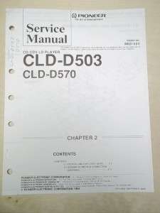 Pioneer Service/Repair Manual~CLD D503 CD/CDV/LD Player~Original 