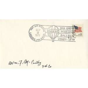  William F. McCarthy Autographed Commemorative Philatelic 