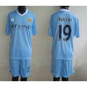 2011 2012 manchester city club #19 nasri blue home jersey football 