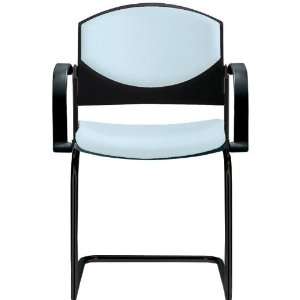  Eddy Sled Base Black Stack Side Chair with Upholstered 