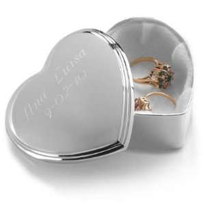  Silver Plated Heart Trinket Box: Home & Kitchen
