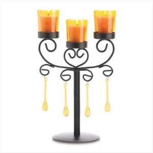  Beaded Amber Candelabra